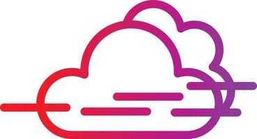 A cloud icon with a red and purple background vector
