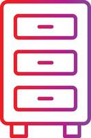 A red and purple drawer icon vector