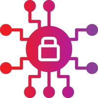 A red and purple circle with a lock on it vector
