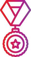 A purple and red medal with a star on it vector