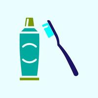 simple design of toothbrush and paste vector