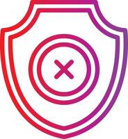 A shield with an x on it vector