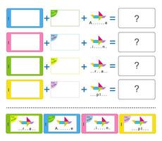 Logic game for children. Add up the elements and choose an answer. vector