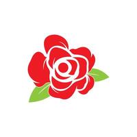 Rose flower Logo flat design vector
