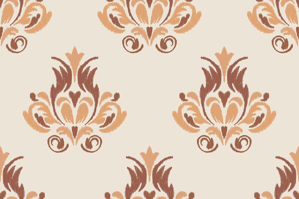 Seamless floral embroidery background with traditional oriental Aztec pattern. Perfect for textures, fabrics, clothing, shawls, sarees and scarves.