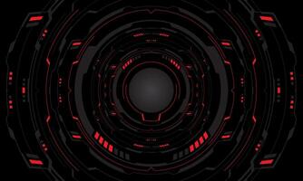 Set of sci fi red grey cyber line circle system technology futuristic design modern creative on black background vector