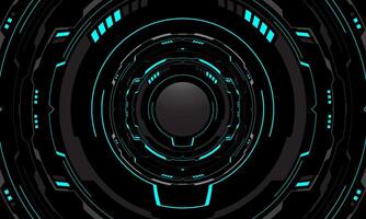 Set of sci fi blue grey cyber line circle system technology futuristic design modern creative on black background vector