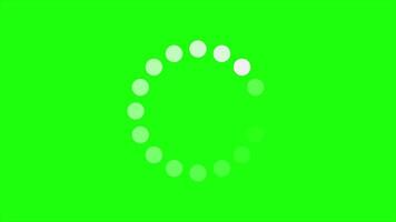 Loading circle animation. Round loading animation. White gradient dotted round loading. Loading animation on green screen background video