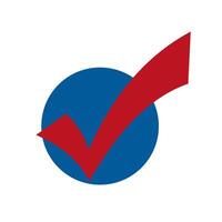 blue circle dot and red checklist vector