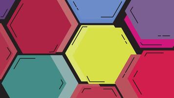 multicolor hexagon block background and wallpaper vector