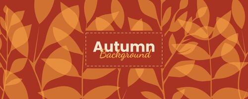 Minimal simple autumn background with fallen dry colorful leaves on solid backdrop. Horizontal abstract banner with copy space for text autumn sale bright vibrant banner, poster, cover design template vector