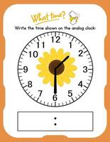 A clock with a sunflower and a number on it vector