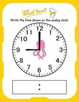A clock with a pink octopus on it vector