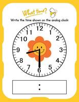 A clock with a flower on it and a number on it vector