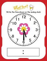 A clock with a flower on it and a number on it vector