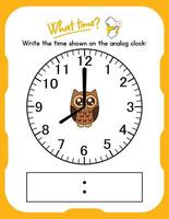 A clock with an owl and a number on it vector