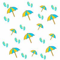 illustration graphics of patterns background of umbrellas and summer sandals vector