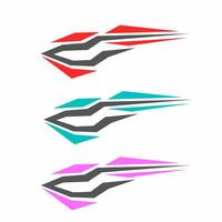 Three different colored logos for a car vector