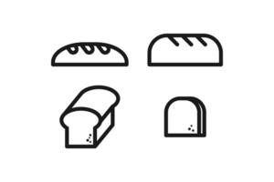 bread icon line set vector