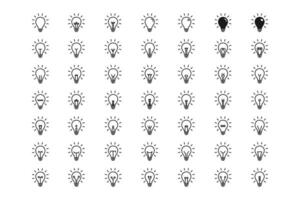 light bulb icon line set vector