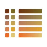 Color element. Trend pallete of color. Full spectrum vivid color pallete. Warm and cold color sets. Wall art concept with square color samples in a grid arrangement. Geometric squares of warm and cool vector