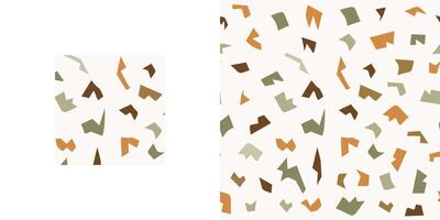 Terrazzo patterned swatches. Terrazzo stone seamless pattern. Modern background design. vector