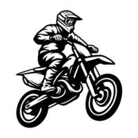 motocross dirtbike isolated drawing coloring line art style sketch classic vintage design illustration vector