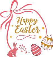 Happy Easter Ribbon Typography Illustration vector