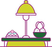 Easter Table with Lamp Art vector