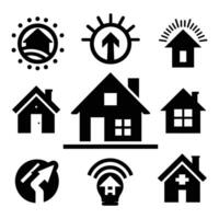 Set of hand drawn different home, house icon vector