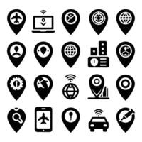 Location icons set, Map pointer icons Location symbols illustration vector