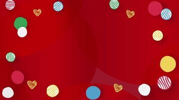 Background material with fluffy polka dots on a red background video