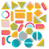 Set Memphis geometric shapes, ellements illustration new vector