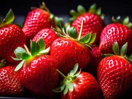 A close up of a bunch of strawberries photo