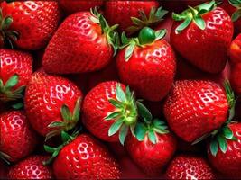 A close up of a bunch of strawberries photo