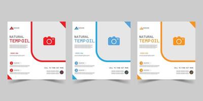 Natural oil social media post web banner template design vector