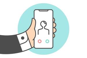 Icon of Smartphone with Incoming call vector
