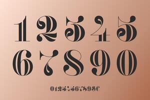 Font of numbers in classical french didot vector