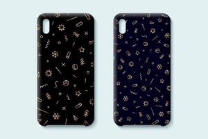 Happy New Year pattern. Template phone case with pattern vector
