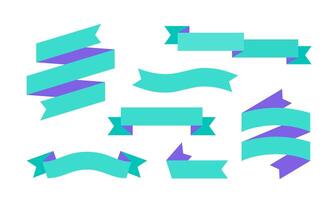Ribbon Banner. Set of color ribbon banner for text, phrase vector