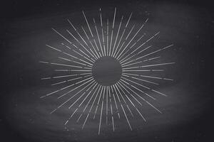 Linear drawing of light rays, sunburst vector