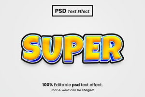 Super 3D Editable Text Effect psd
