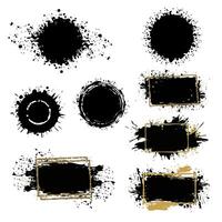 set of grunge art strokes, brushes or blotches. Creative design elements. vector