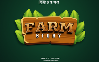 farm text effect, font editable, typography, 3d text psd