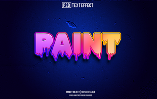 paint text effect, font editable, typography, 3d text psd
