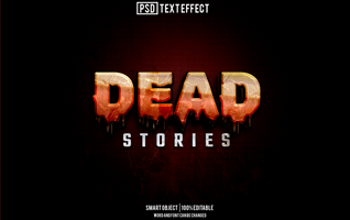 dead text effect, font editable, typography, 3d text psd