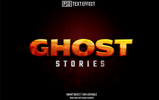 ghost text effect, font editable, typography, 3d text psd