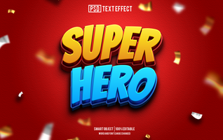 super hero text effect, font editable, typography, 3d text psd
