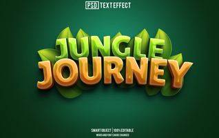 jungle journey text effect, font editable, typography, 3d text psd