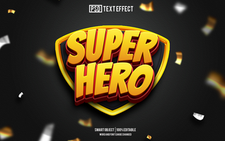 super hero text effect, font editable, typography, 3d text psd